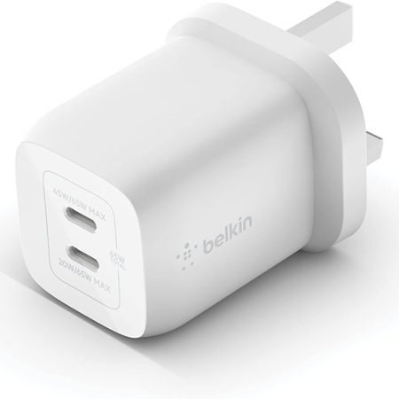 Belkin 65W Dual USB-C Charger + USB-C cable (6ft)